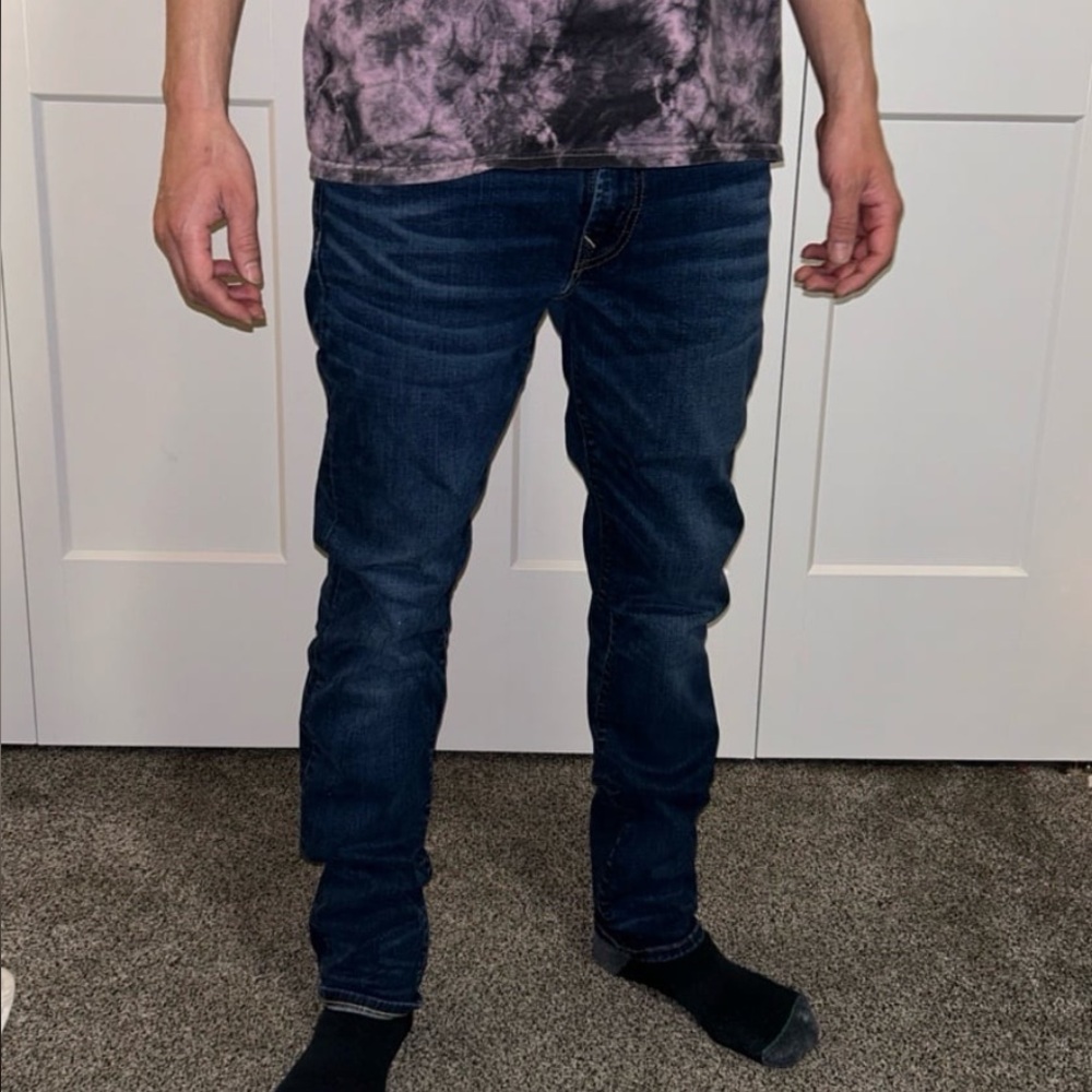 American Eagle Outfitters Men's Deep Indigo Slim Jeans size-30x32